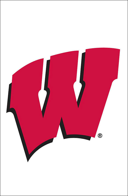 University of Wisconsin Badgers Double Sided Applique Garden Flag; Polyester