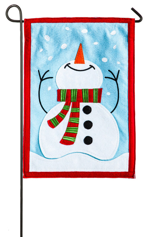 "Joy of Winter" Applique Seasonal Garden Flag; Polyester Felt