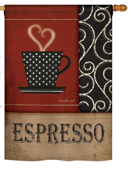 Espresso Printed Seasonal House Flag; Polyester