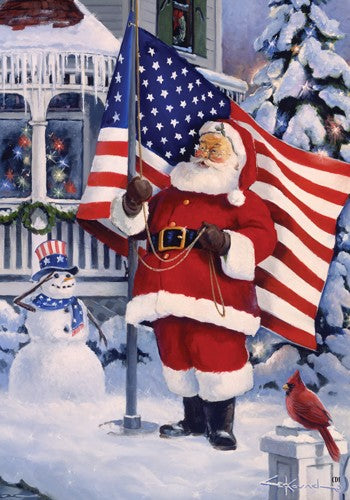 American Santa Printed Seasonal Garden Flag; Polyester