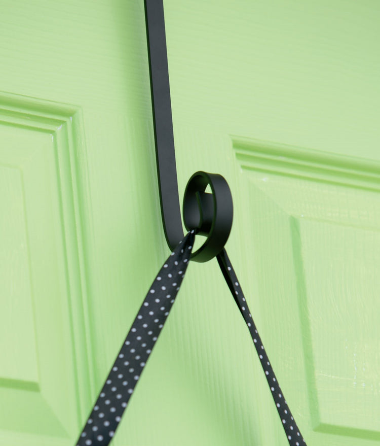 Black Painted Metal Door Decor Holder - 8"Tx4"W