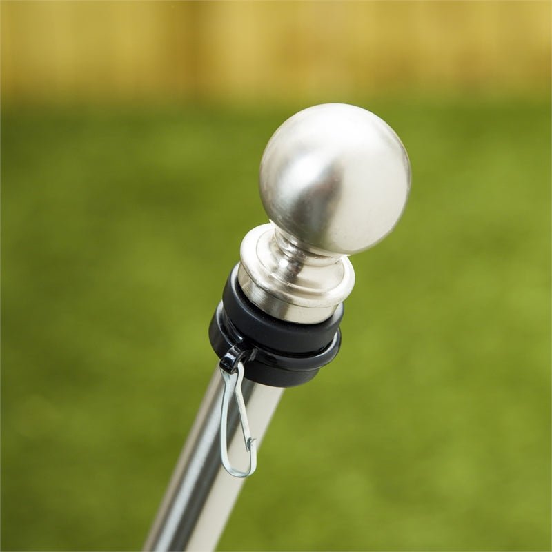 Adjustable Silver Metal Telescoping House Flagpole