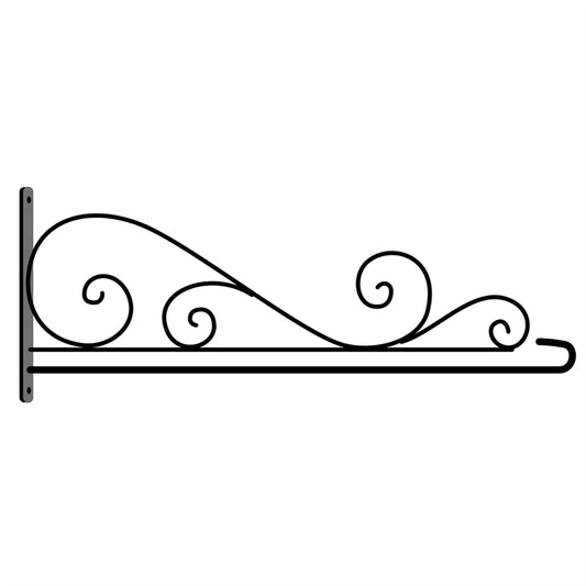 Black Scroll House Flag Bracket; 30"W