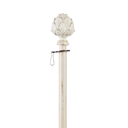 Artichoke Interchangeable Finial for Flagpoles - Brushed Ivory Metal