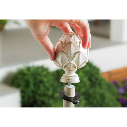 Artichoke Interchangeable Finial for Flagpoles - Brushed Ivory Metal