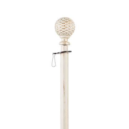 Basketweave Interchangeable Metal Finial for Flagpoles - Brushed Ivory