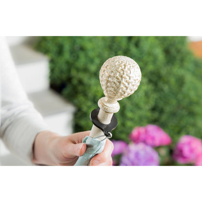 Basketweave Interchangeable Metal Finial for Flagpoles - Brushed Ivory