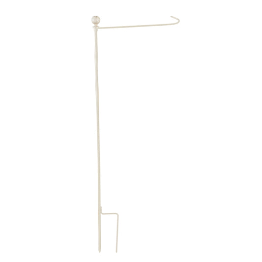 Ivory Metal Garden Flag Pole