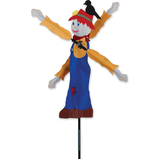 Fall Scarecrow Whirligig Spinner; Nylon 20"x6.5", diameter 18"