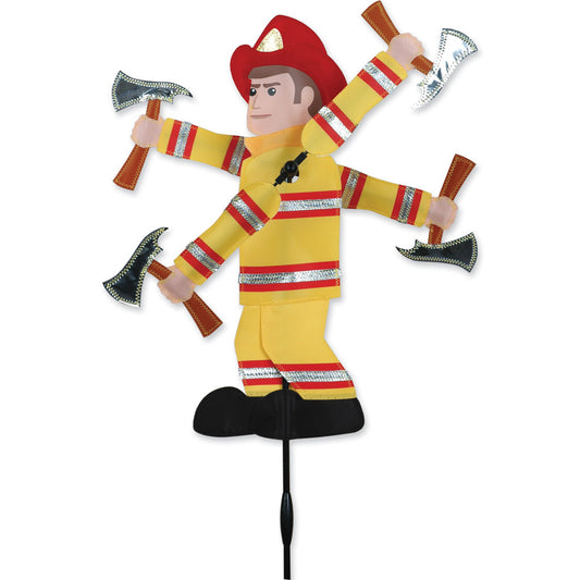 Fireman Whirligig Spinner; Nylon 8"x19.5", diameter 14"