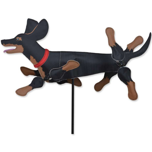 Black & Tan Dachshund Spinner; Nylon 20"x8.5", diameter 9" & 10"