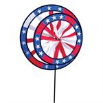 Patriotic Saturn Ring Windwheel; Polyester 23.5"