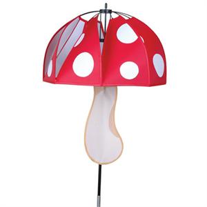Red Polka Dot Magical Mushroom Spinner; Polyester 15"ODx46"