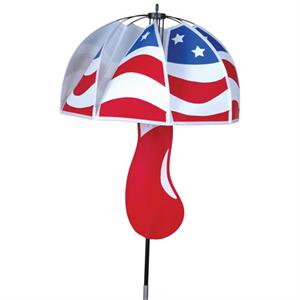 Patriotic Magical Mushroom Spinner; Nylon 15"ODx46"