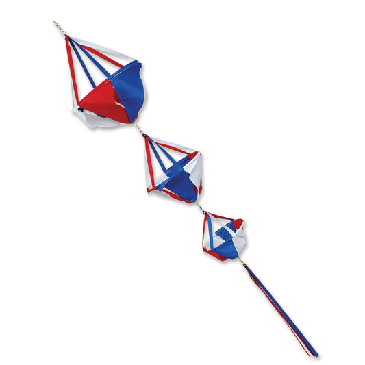 Patriotic Small Spin Basket Windsock; Polyester 9"x7"x5"