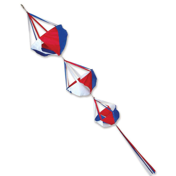 Patriotic Large Spinnies Set Windsock; Polyester 11"x9"x7"