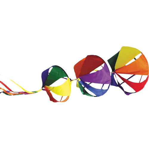 Rainbow Jumbo Spinnies Set Windsock; Nylon 15"x13"x11"