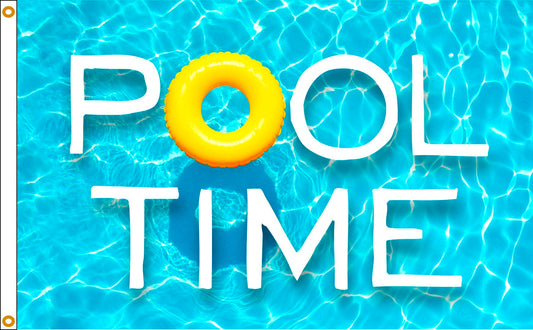 3x5 Summer Pool Time Seasonal Flag; Nylon H&G