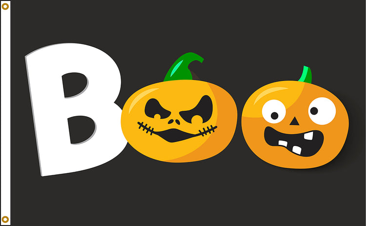 3x5 Pumpkin Boo Seasonal Flag; Nylon H&G