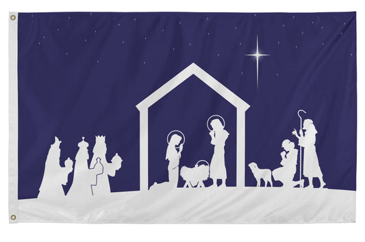 3x5 Christmas Nativity Scene Outdoor Nylon Flag