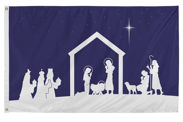 3x5 Christmas Nativity Scene Outdoor Nylon Flag