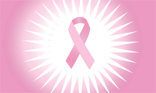 3x5 Pink Ribbon Breast Cancer Awareness Flag; Nylon H&G