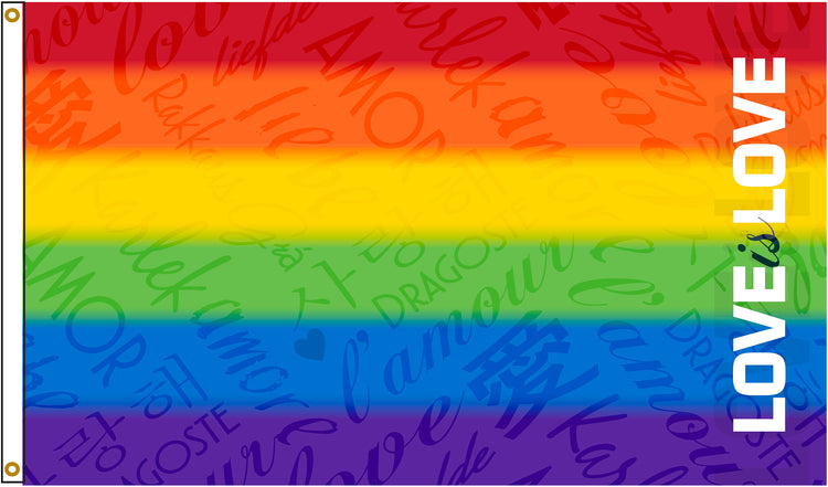 3x5 Love is Love Rainbow Flag; Nylon H&G