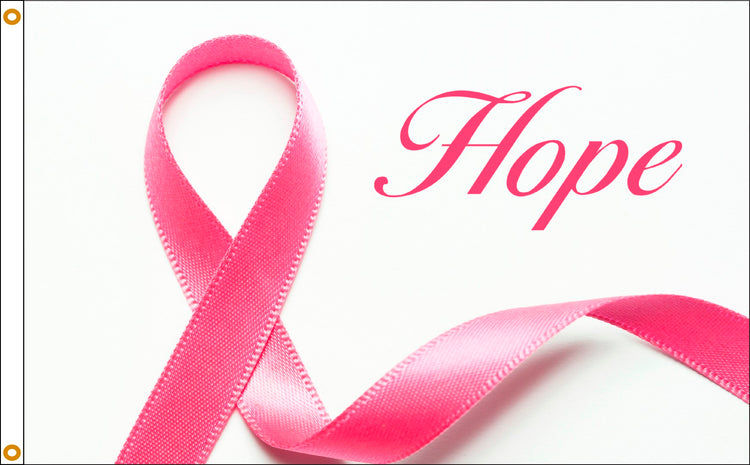 3x5 Hope Pink Ribbon Flag; Nylon H&G