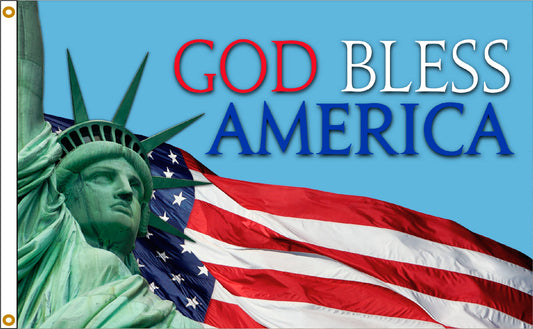 3x5 God Bless America Flag, Nylon H&G