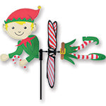 Christmas Elf Petite Spinner; Polyester 16"x13"x12.5"OD