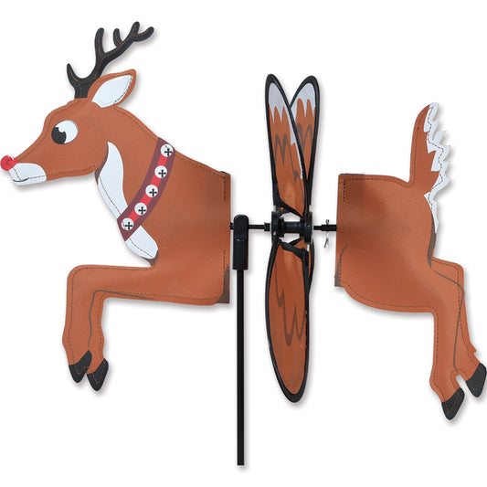 Holiday Reindeer Petite Spinner; Polyester 16"x13"x12.5"OD