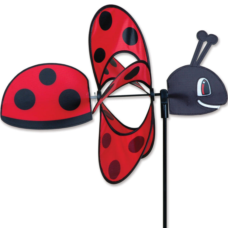 Ladybug Whirly Wing Spinner; Polyester 18"x13.5", diameter 13.5"