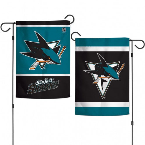 San Jose Sharks Double Sided Vertical Garden Flag; Polyester