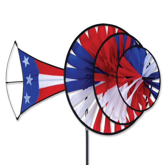 Large Patriotic Triple Spinner; Nylon 48"x46"x27"OD