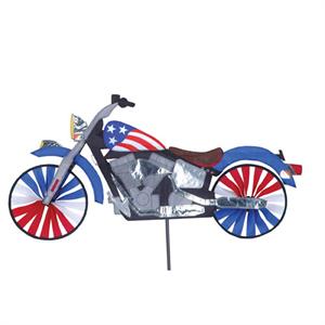 Patriotic Motorcycle Spinner; Nylon 32"x16", diameter 9"