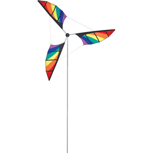 Rainbow Wind Generator to include Aluminum Mast & Ground Stake; 10.5T Pole with 9.5OD Wind Generator