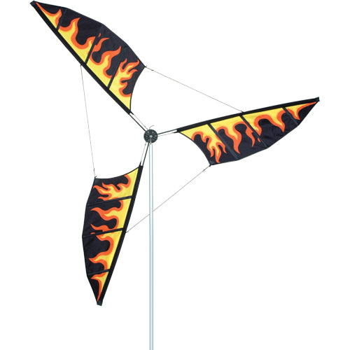 Flames Wind Generator to include Aluminum Mast & Ground Stake; 10.5T Pole with 6.5OD Wind Generator