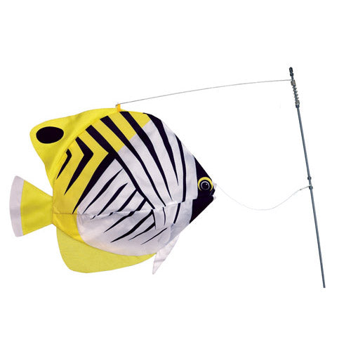 Threadfin Butterfly Swimming Fish to include fiberglass hardware & pole; Nylon 20"x14"