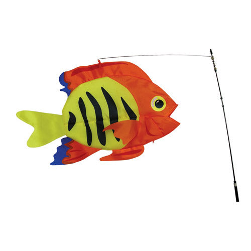 Flame Fish Swimming Fish to include fiberglass hardware & pole; Nylon 21"x11.5"