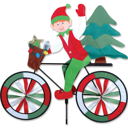 Christmas Elf Seasonal Bicycle Spinner; Nylon 30"x28"x12.25"OD