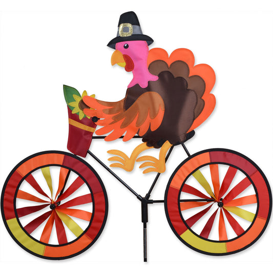 Thanksgiving Turkey Seasonal Bicycle Spinner; Nylon 27.5"x30"x12.25"OD