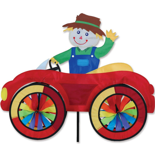 Fall Scarecrow Seasonal Car Spinner; Polyester 25"x20"x7.75"OD