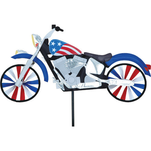 Patriotic Motorcycle Spinner; Nylon 22.5"x11.5", diameter 6"