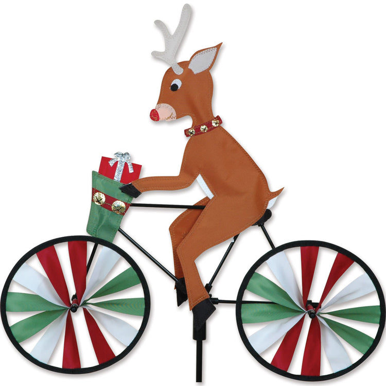 Christmas Reindeer Bicycle Yard Art Spinner
