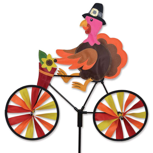 Thanksgiving Turkey Seasonal Bicycle Spinner; Nylon 20"x18.5"x7"OD