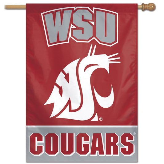 Washington State University Cougars House Flag; Polyester