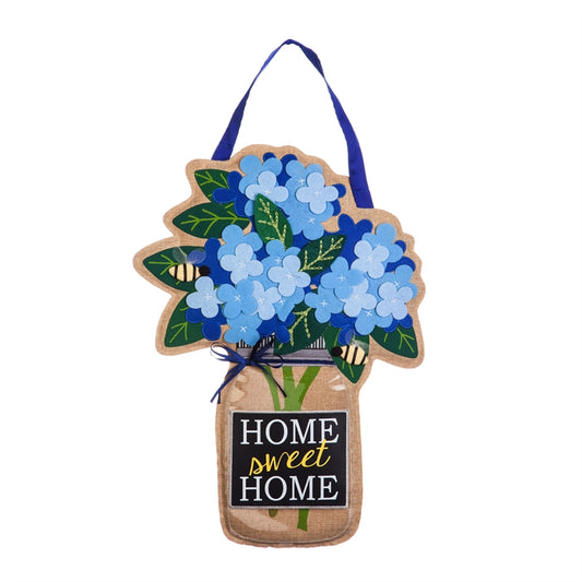 Home Sweet Home Door Hanger; Burlap 21.5"L x 13"W