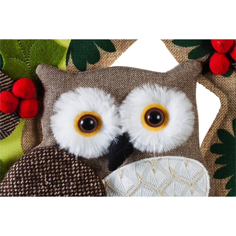 "Winter Owl" Door Hanger; Burlap 19"Lx19"W