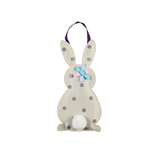 Easter Polka Dot Bunny with Cotton Tail Door Decor Hanger