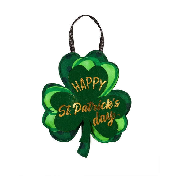 Happy St.Patrick's Day Shamrock Door Hanger